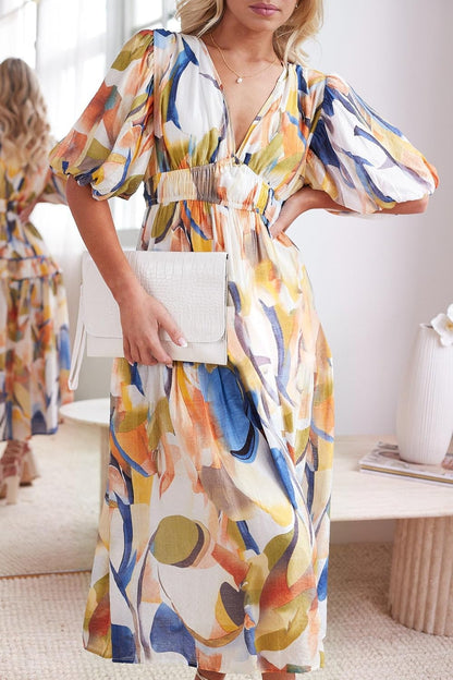 🌺Damska sukienka z kwiecistą druk🎀