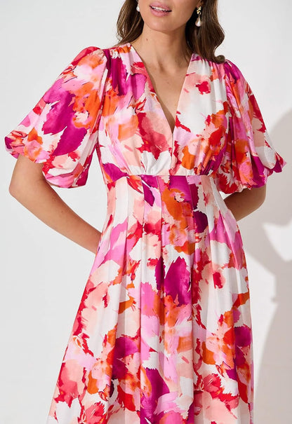 🌺Damska sukienka z kwiecistą druk🎀