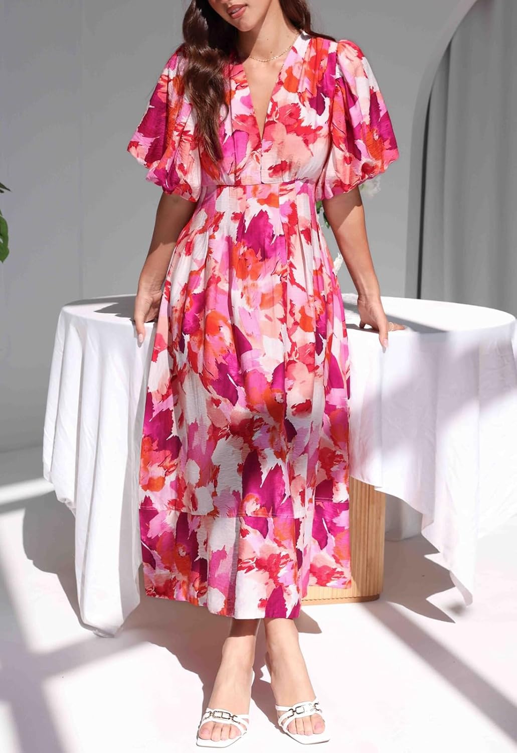 🌺Damska sukienka z kwiecistą druk🎀