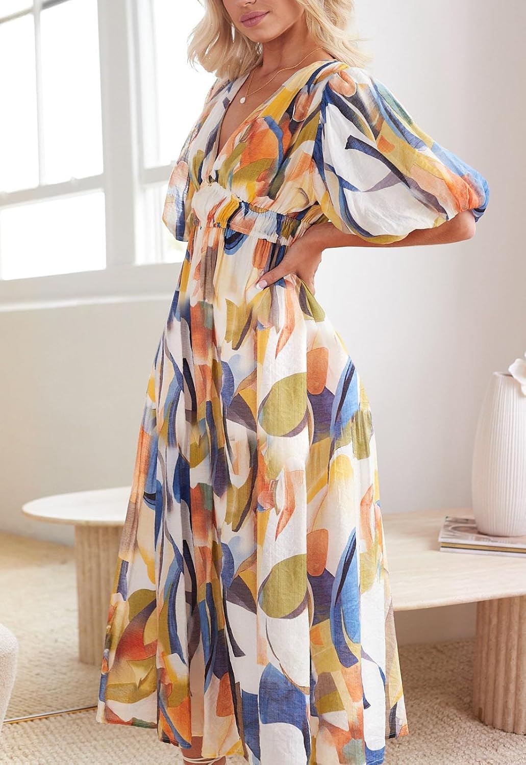 🌺Damska sukienka z kwiecistą druk🎀