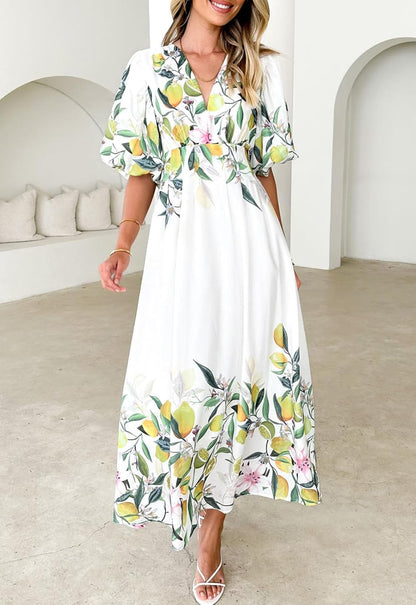 🌺Damska sukienka z kwiecistą druk🎀