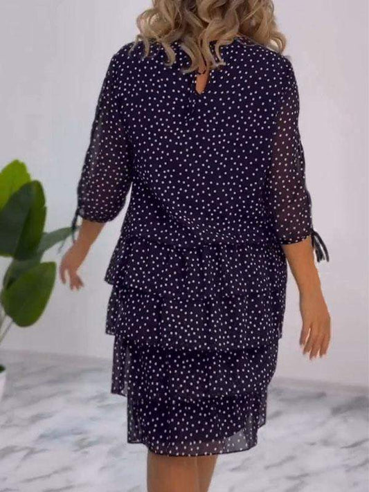 Damska sukienka z okrągłym dekoltem i cekinami